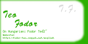 teo fodor business card